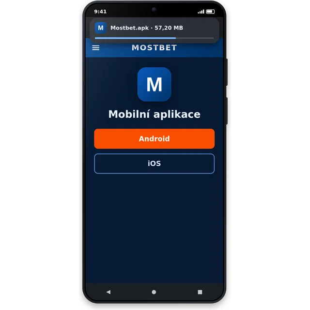Download der Mostbet App von der Website des Betreibers auf dem Smartphone